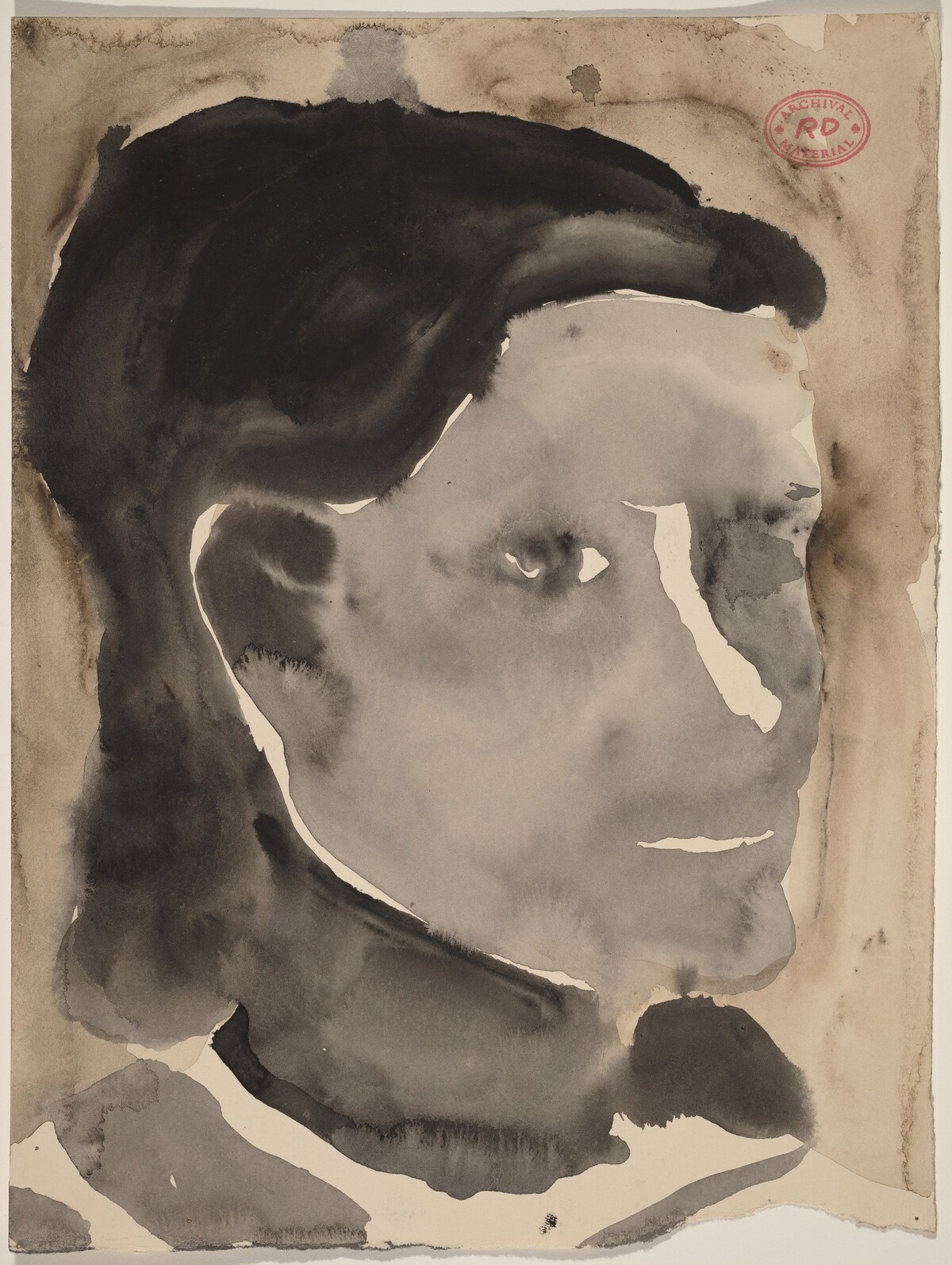 Untitled [head of a woman with dark hair] by Richard Diebenkorn
