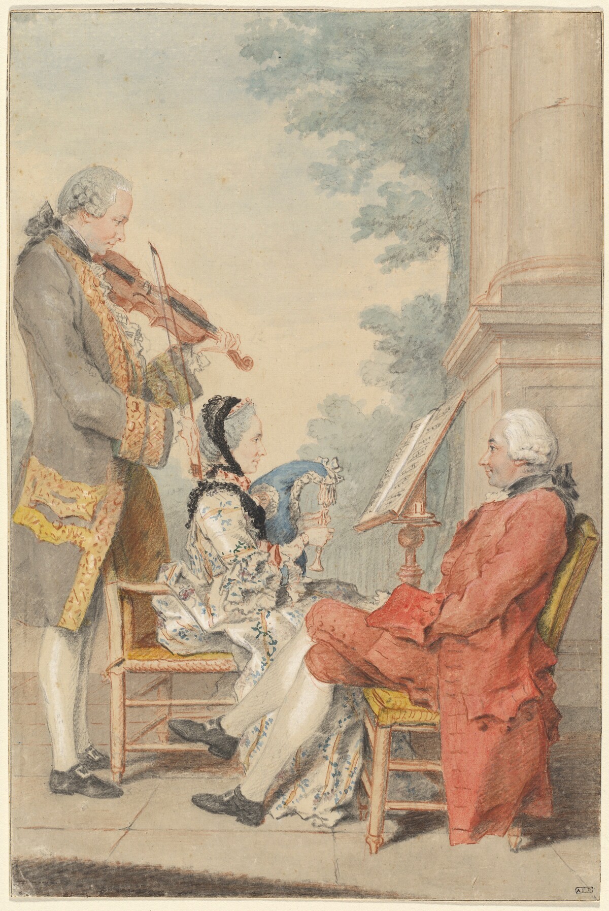 Monsieur and Madame Blizet with Monsieur Le Roy the Actor by Louis de Carrogis, called Carmontelle