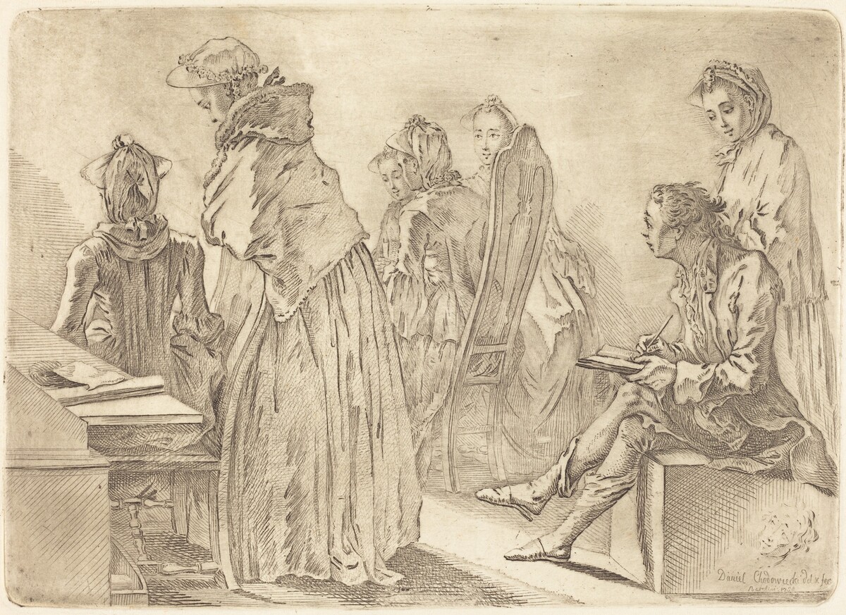 Party with Six Ladies and the Artist by Daniel Nikolaus Chodowiecki