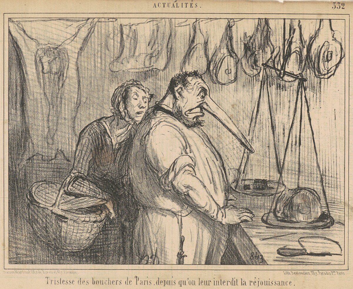 Tristesse des bouchers de Paris ... by Honoré Daumier