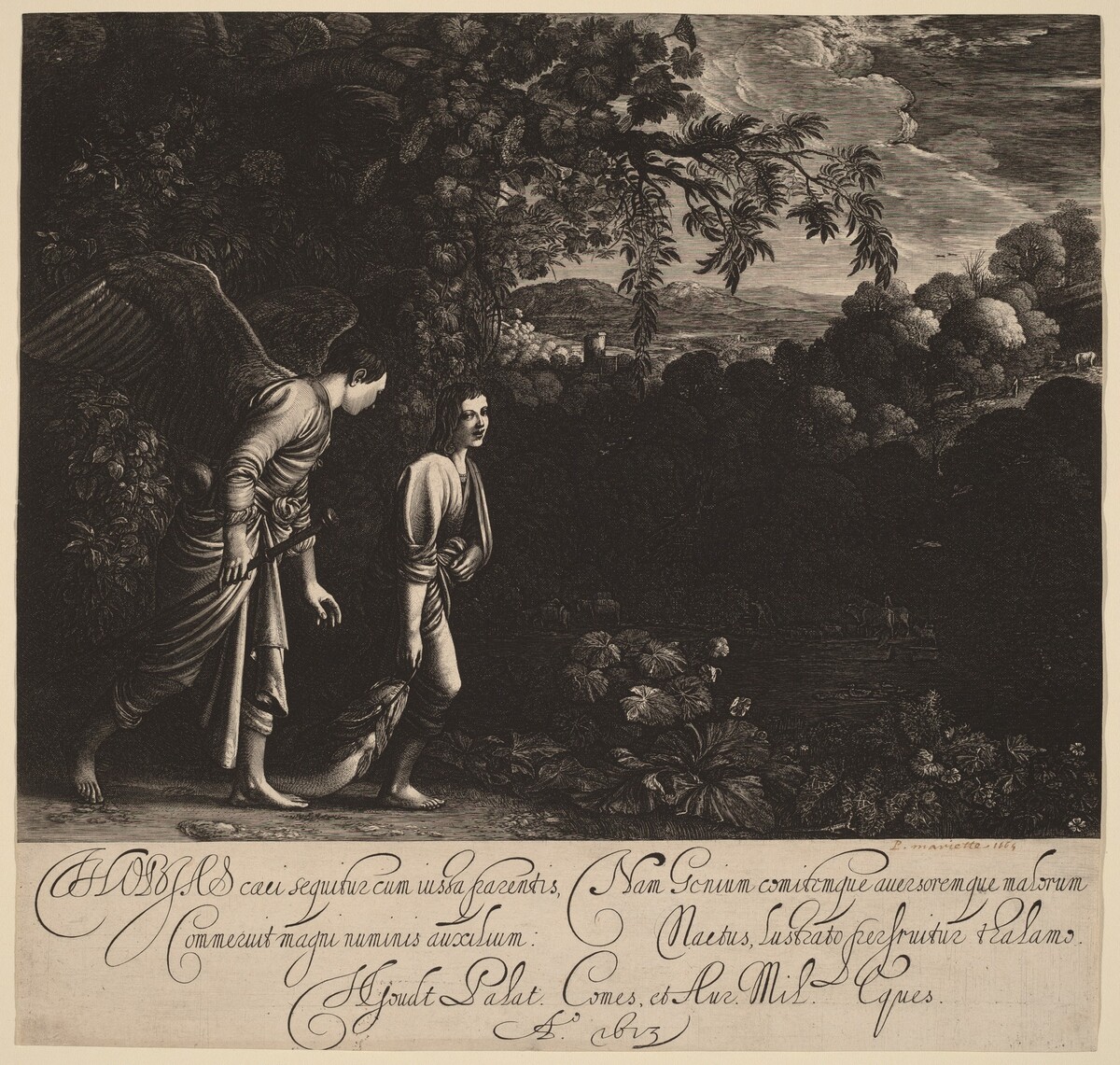 Tobias and the Angel (The Large Tobias) by Hendrik Goudt after Adam Elsheimer