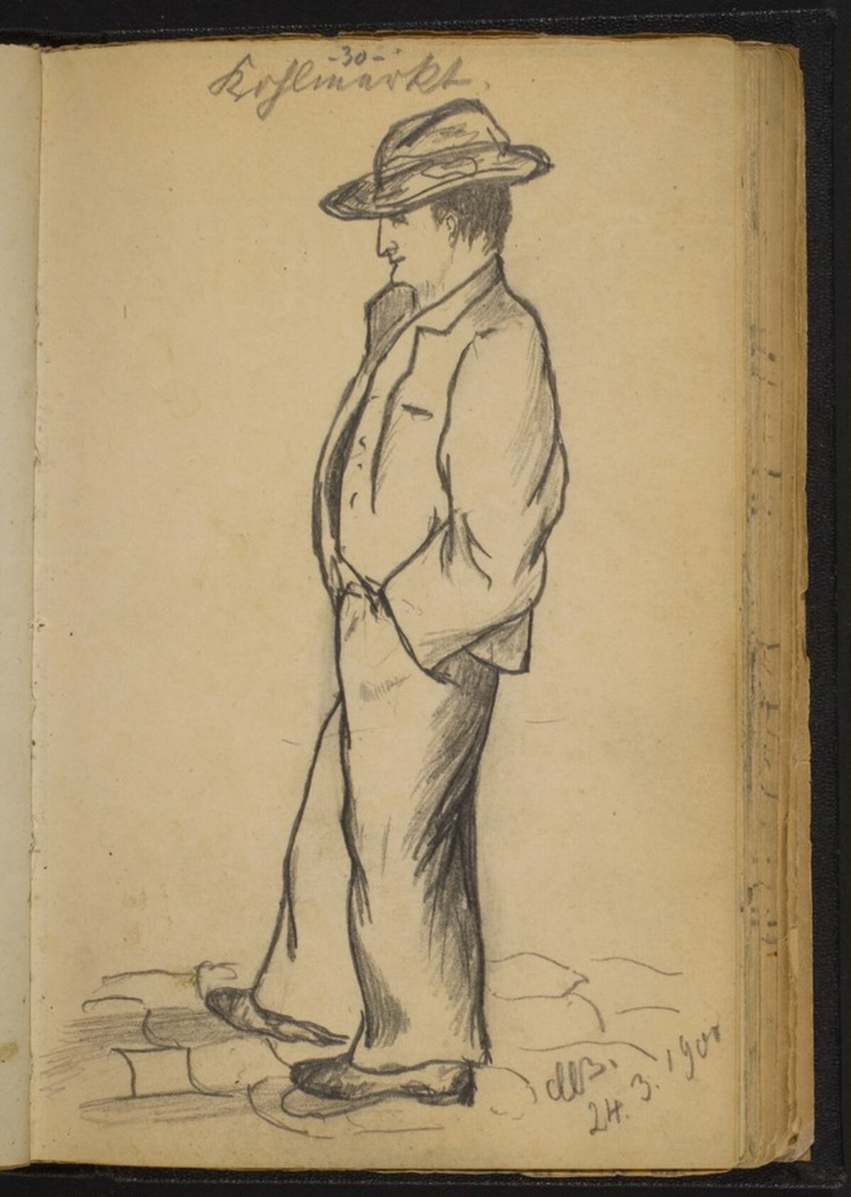 Standing Man with His Hands in His Pockets by Max Beckmann