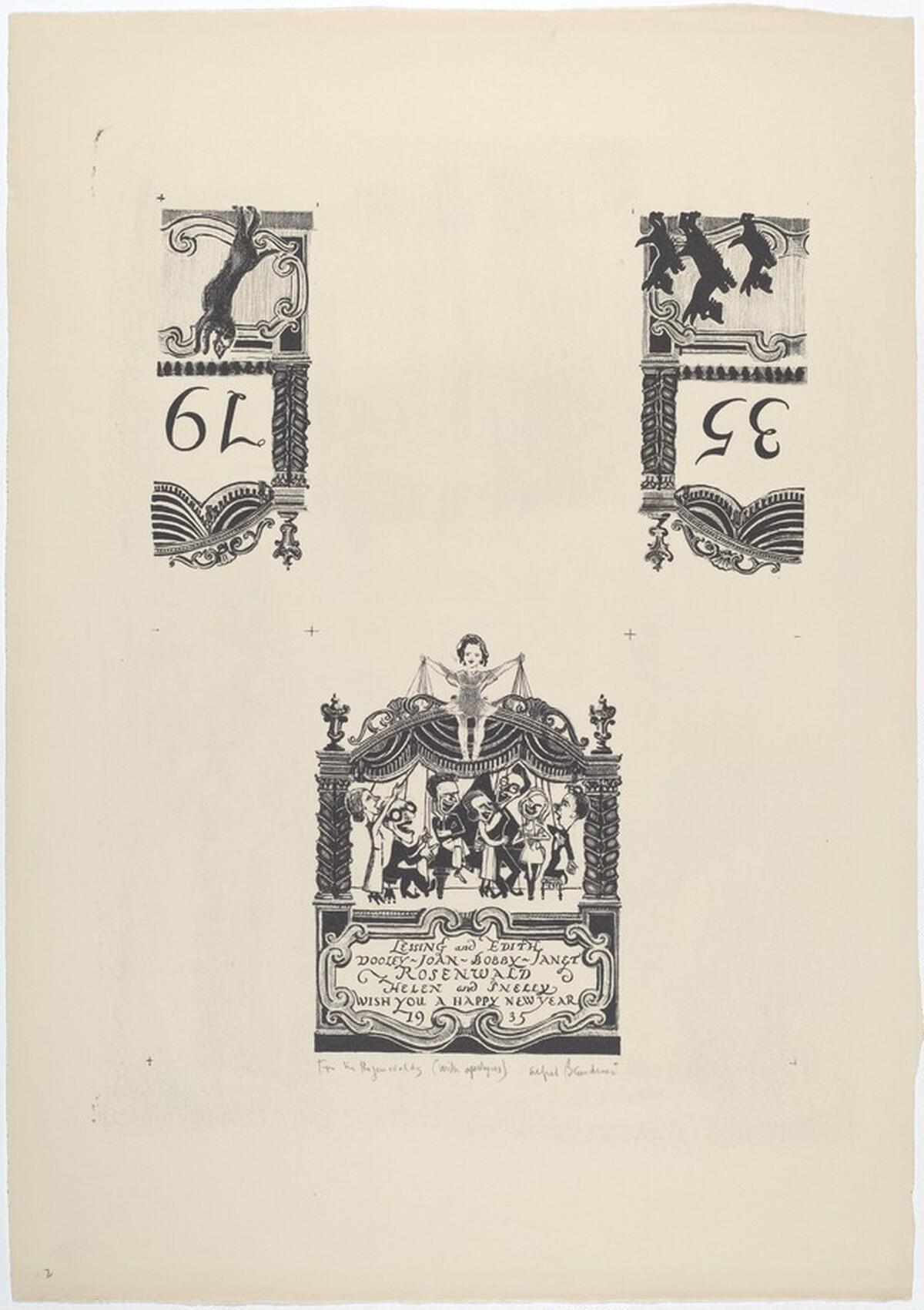 Rosenwald New Year Card by Alfred Bendiner