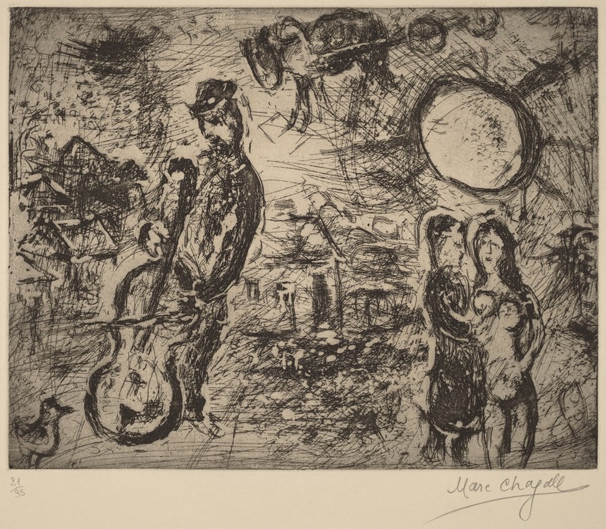 Cellist of the Village by Marc Chagall