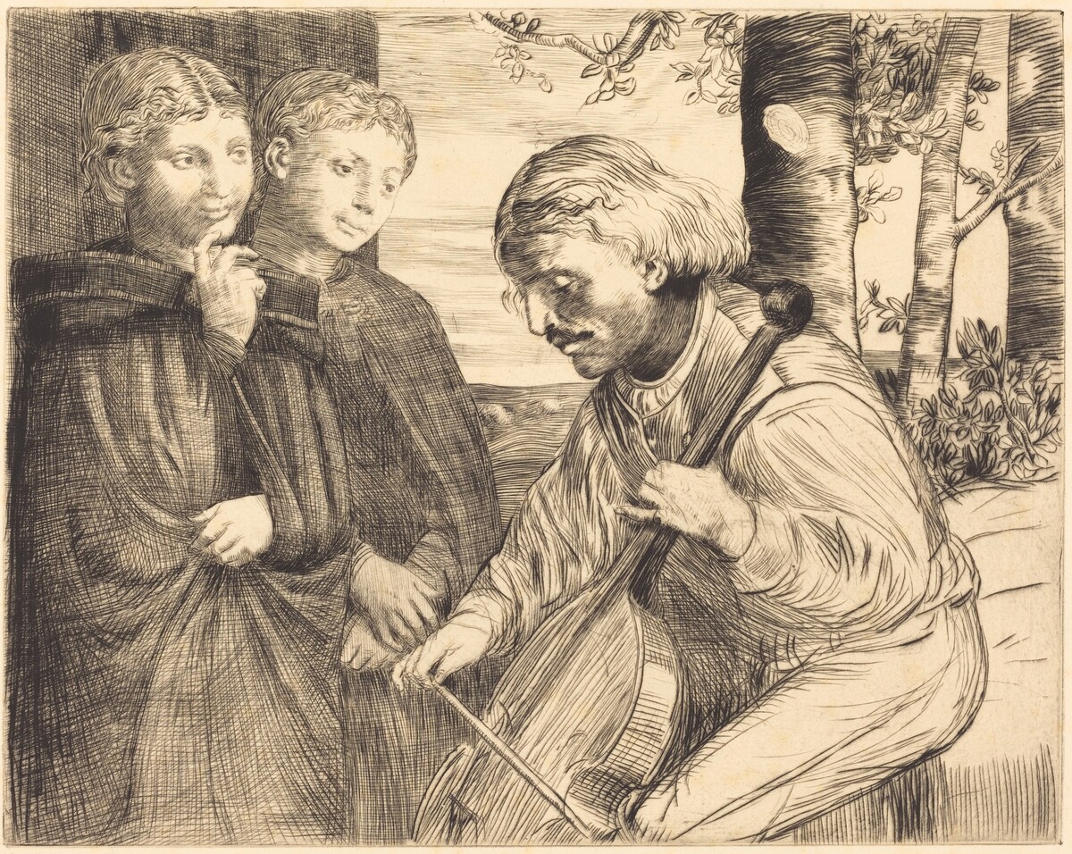 Viol Player (Le joueur de viole) by Alphonse Legros