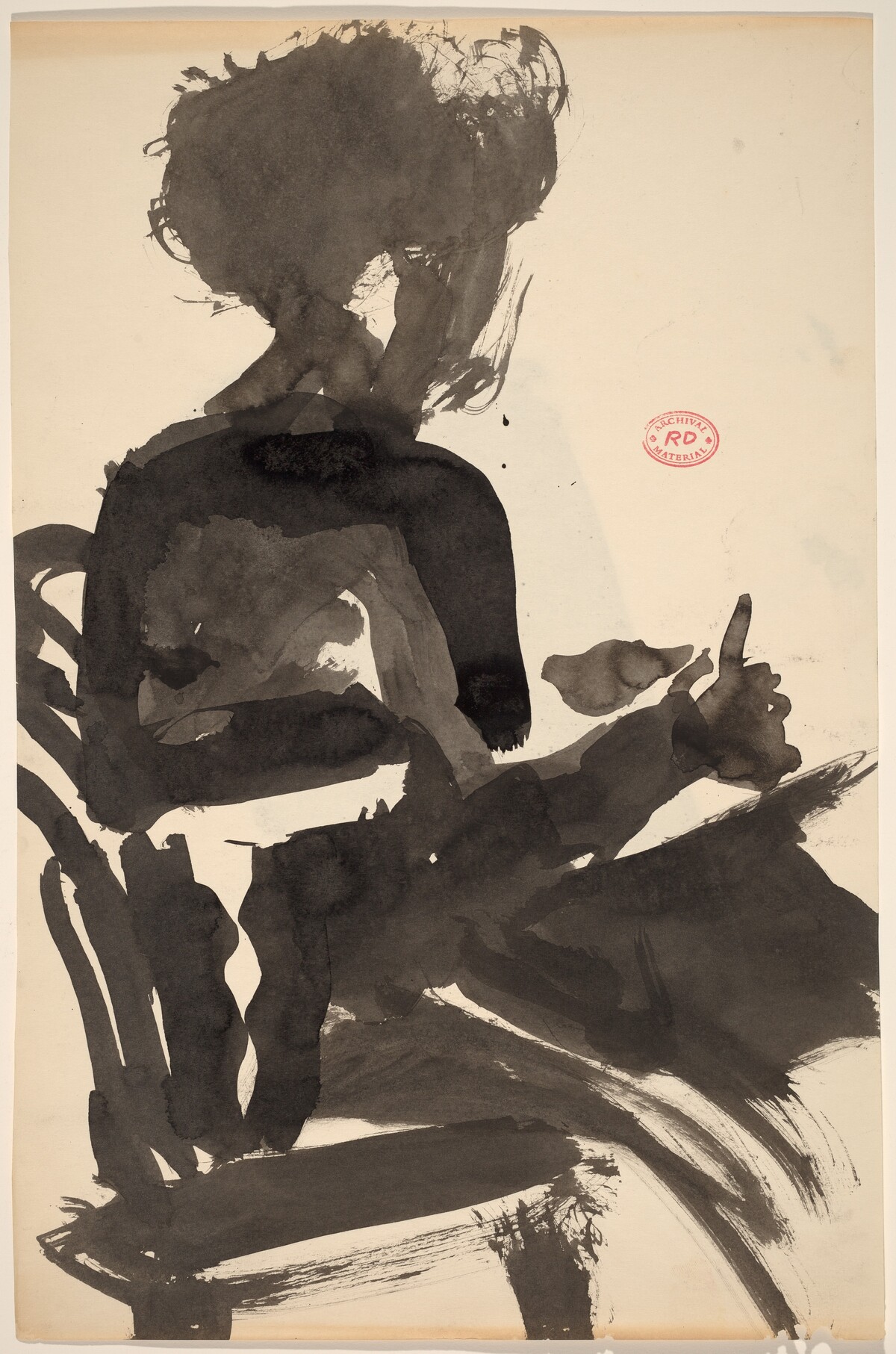 Untitled [side view of a seated model] by Richard Diebenkorn