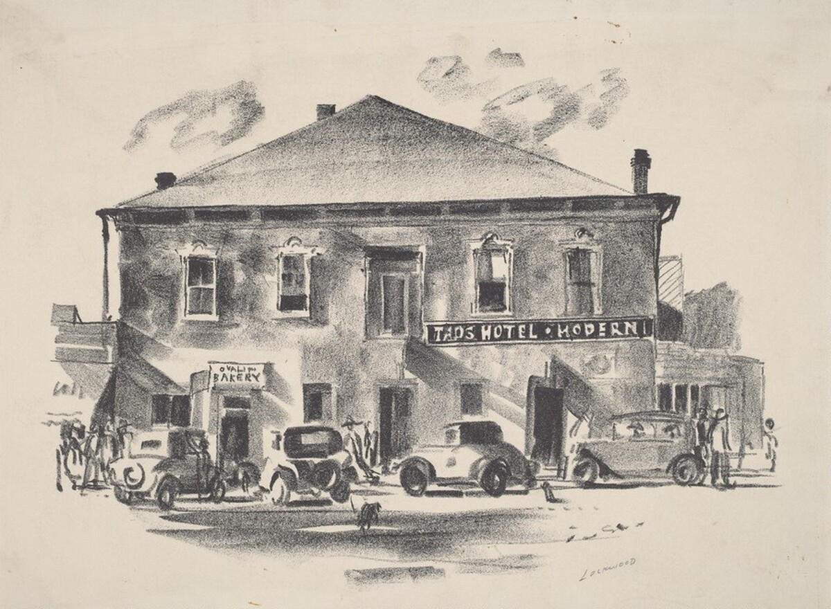 Taos Hotel Facade by John Ward Lockwood