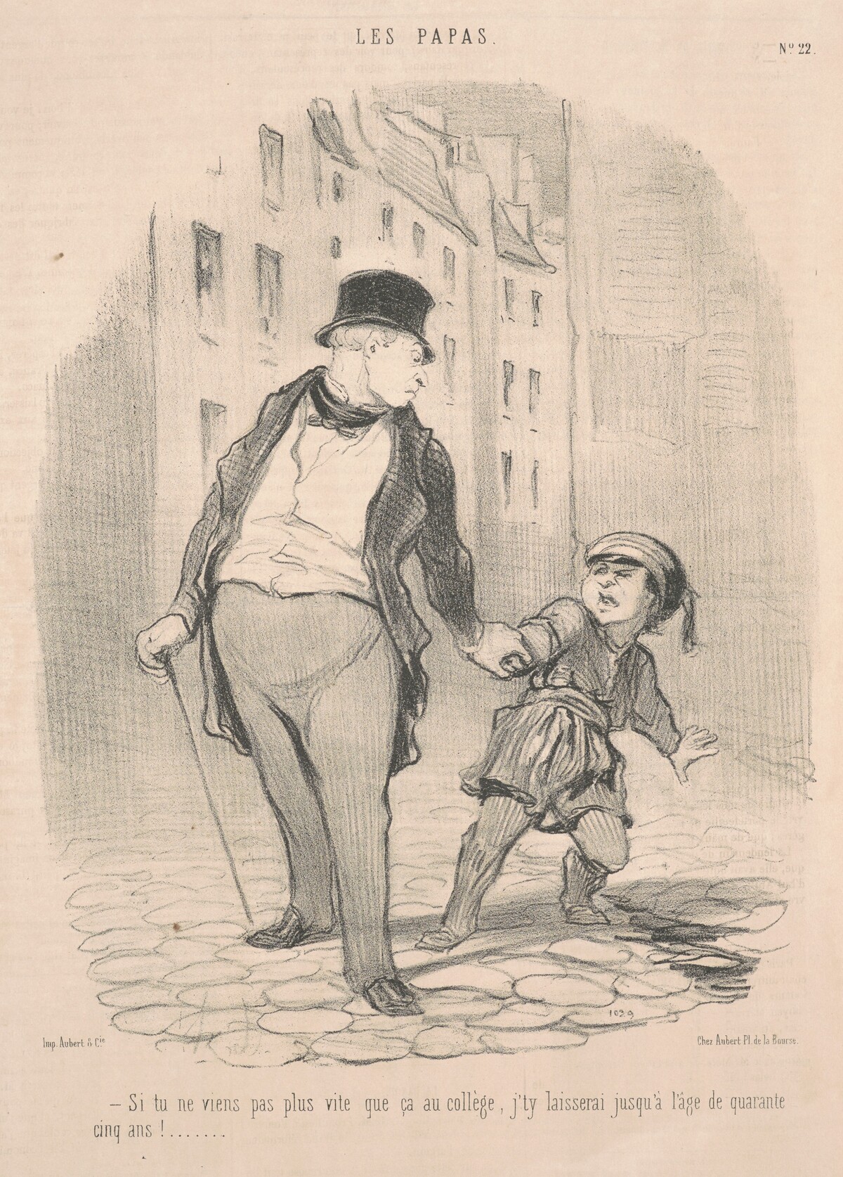 Si tu ne viens pas plus que ça au collège ... by Honoré Daumier