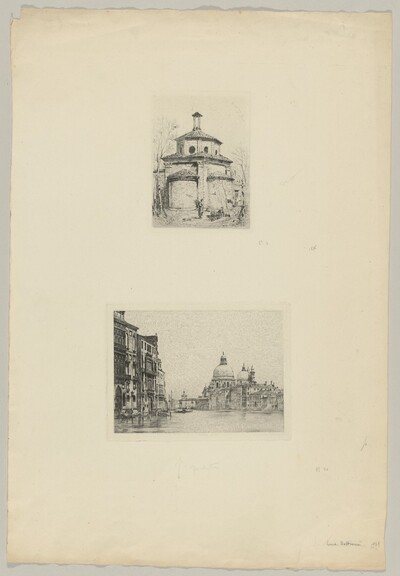 Two Peasant Women Before a Small Baptistry (above); Venice, Grand Canal (beow)