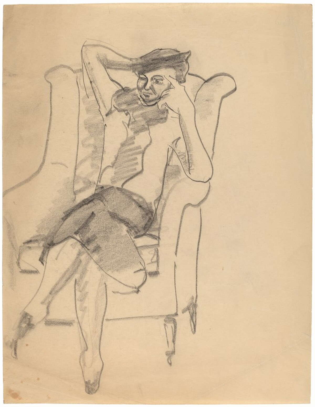 Woman in Hat, Seated in Wing Chair by Mark Rothko