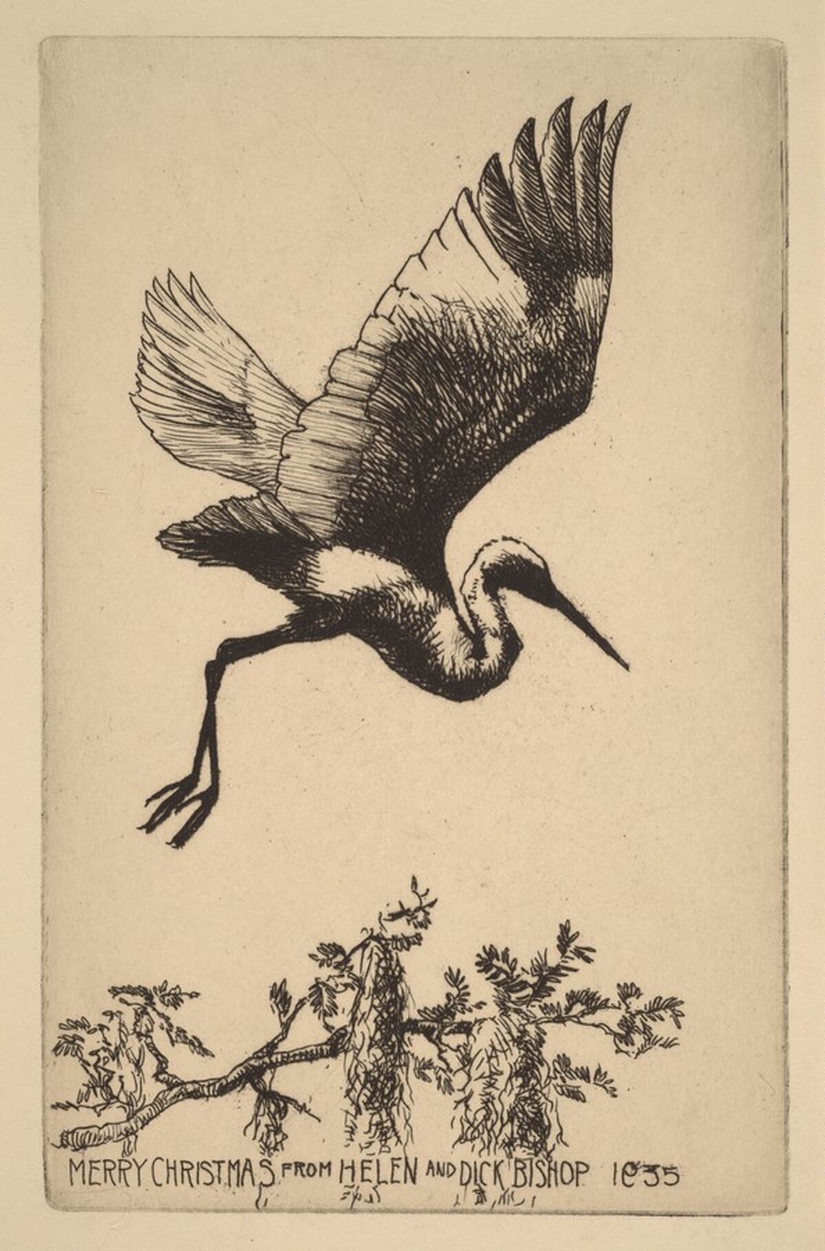 Christmas Card from Helen and Dick Bishop by Richard Evett Bishop