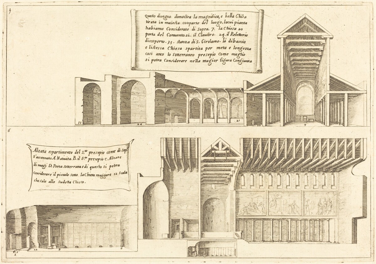 Elevation of Churches including the Holy Manger by Jacques Callot