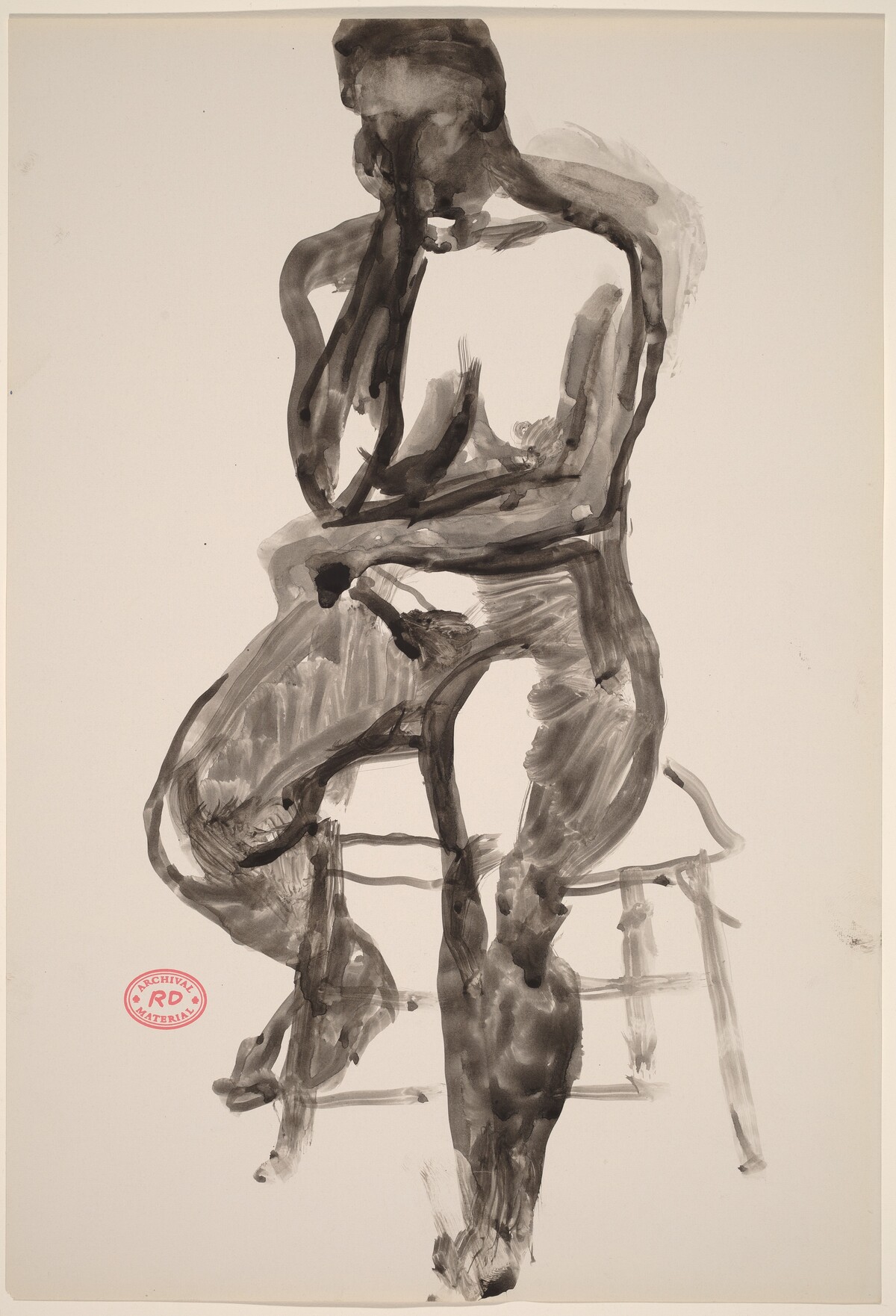 Untitled [seated female nude with head on right hand] by Richard Diebenkorn
