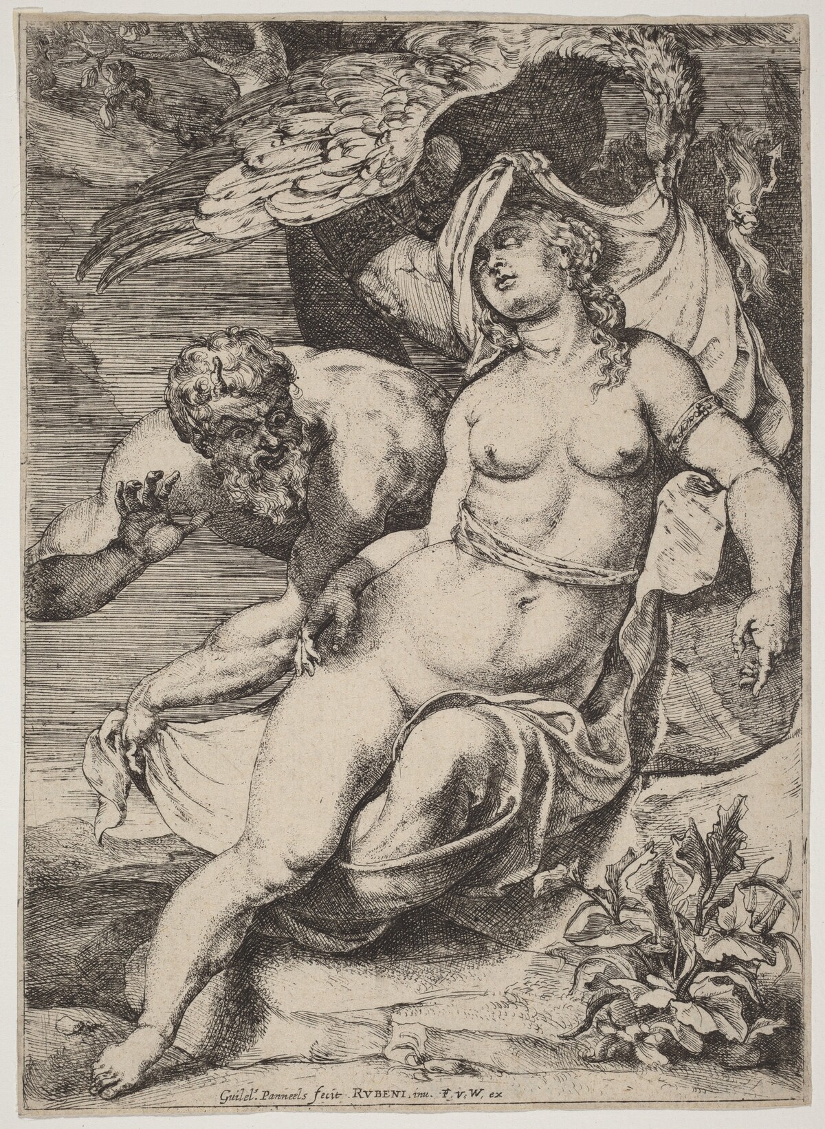 Jupiter and Antiope by Willem Panneels after Sir Peter Paul Rubens