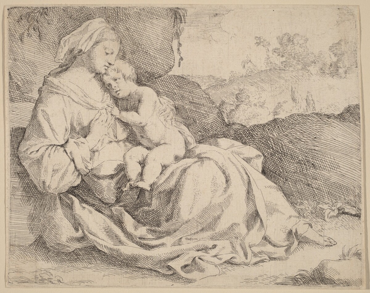 The Virgin and Child on a Grassy Bank by Jan Miel