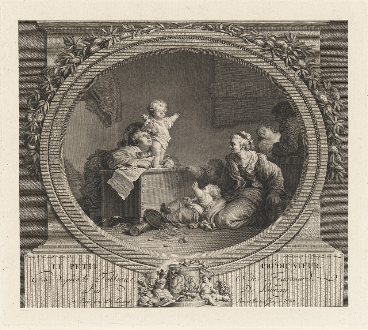 Le Petit prédicateur by Nicolas Delaunay after Jean-Honoré Fragonard