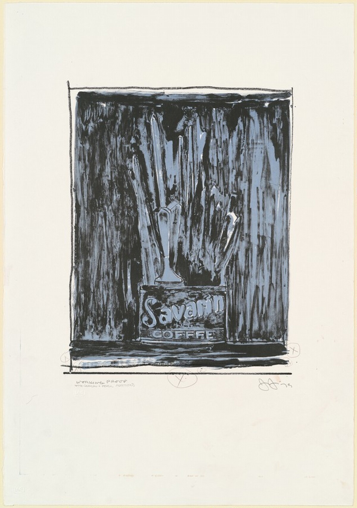 Savarin 6 (Blue) [working proof] by Jasper Johns