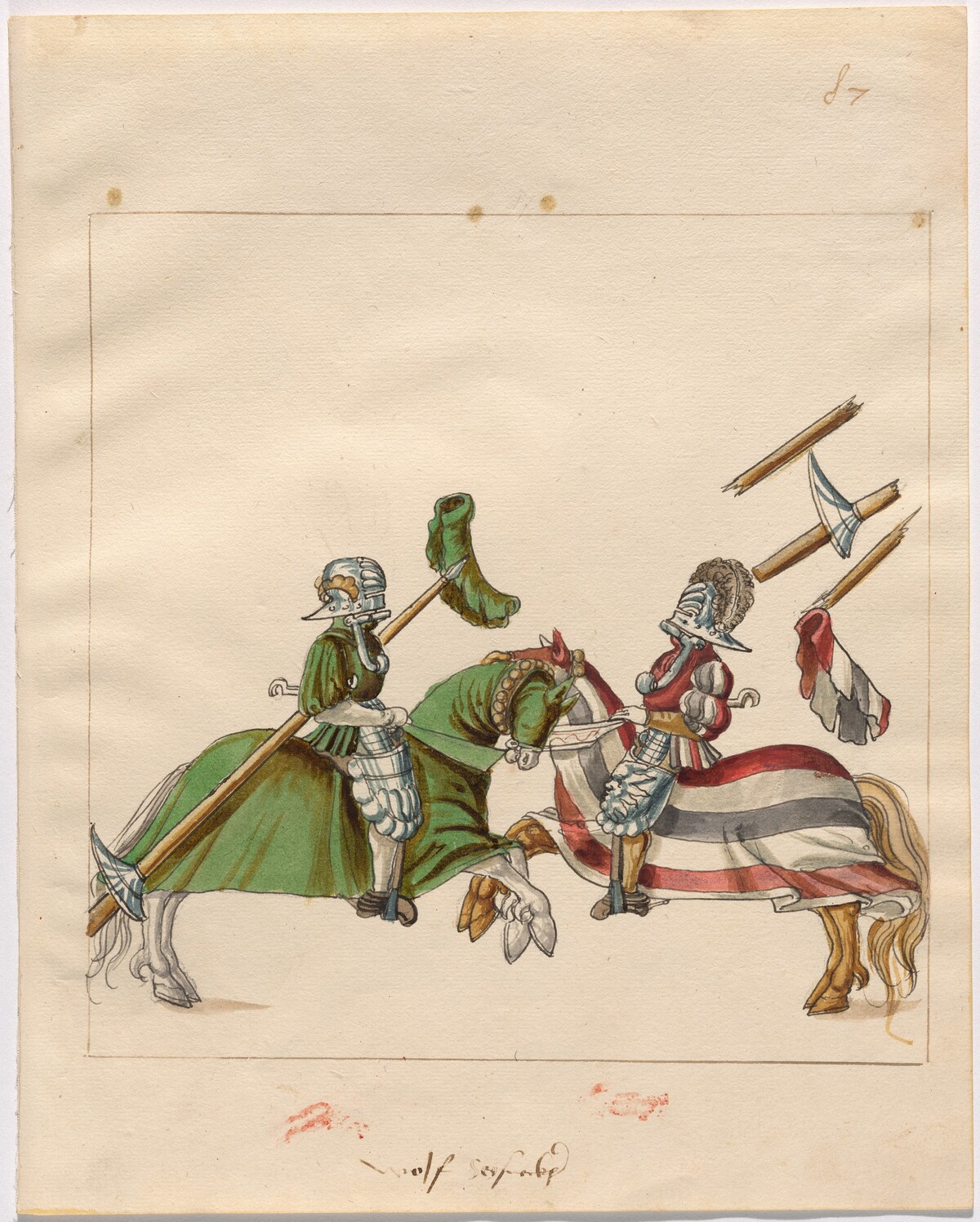 Mock Joust of War with Flying Shields and Without Bevors by German 16th Century