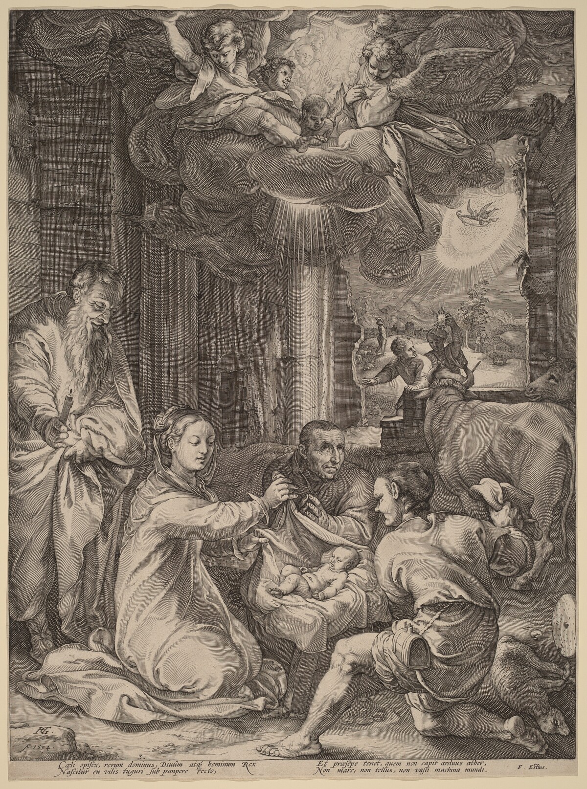 The Adoration of the Shepherds by Hendrik Goltzius (Style of Jacopo Bassano)