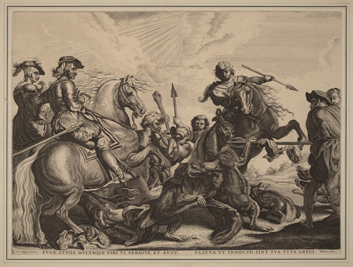 The Wolf Hunt by Willem van der Leeuw after Sir Peter Paul Rubens