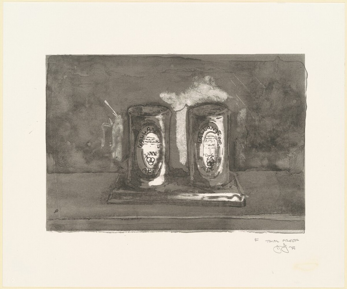Ale Cans [trial proof F] by Jasper Johns