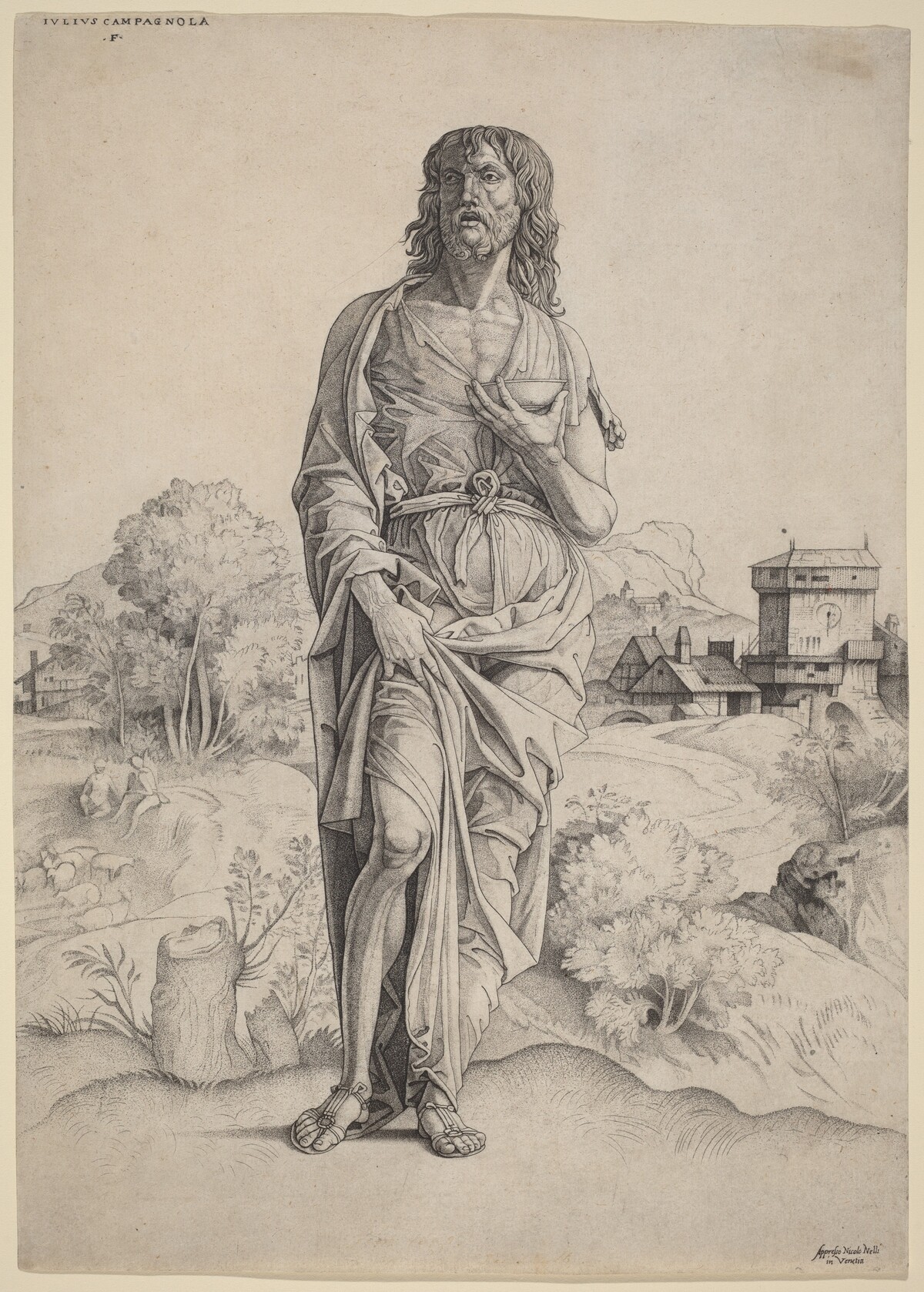Saint John the Baptist by Giulio Campagnola