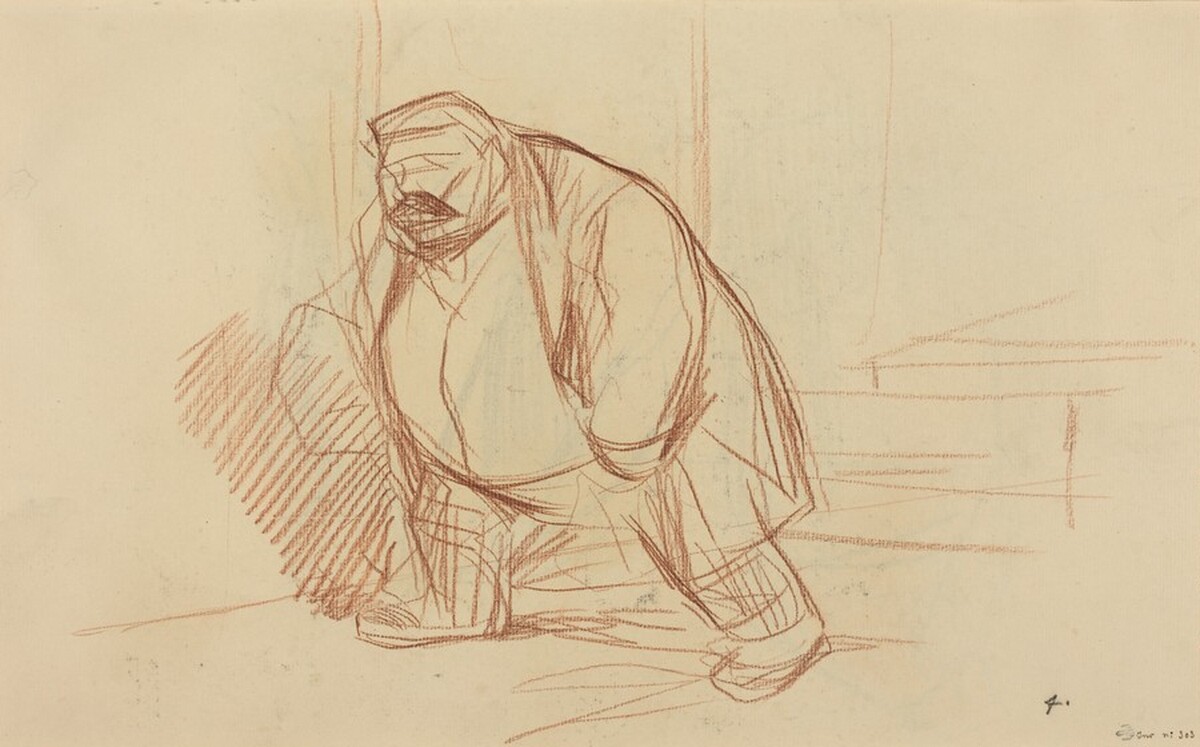 a) Politician (recto); b) Two Male Figures (verso) by Jean-Louis Forain