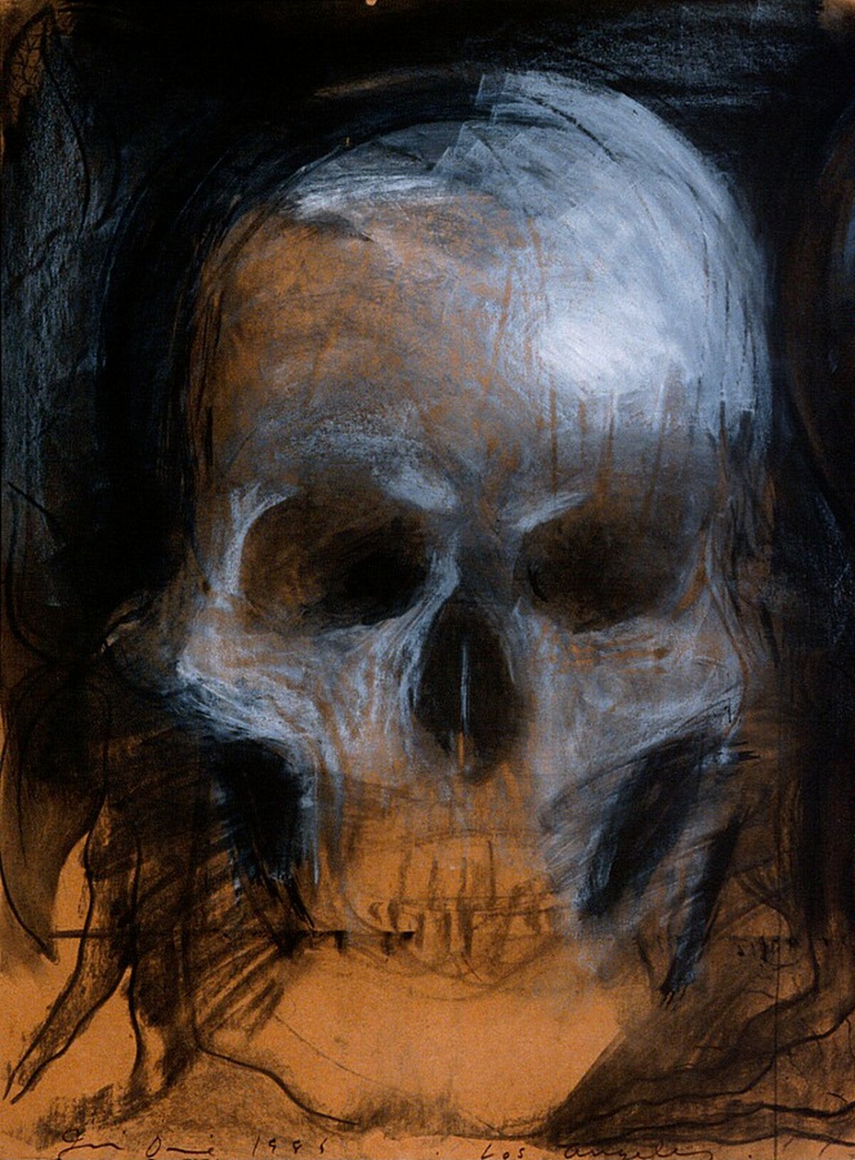 Untitled (Skull and Heart) [left half of 2-part drawing, see 1986.26.221-222] by Jim Dine