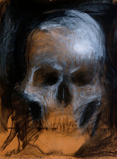 Untitled (Skull and Heart) [left half of 2-part drawing, see 1986.26.221-222]