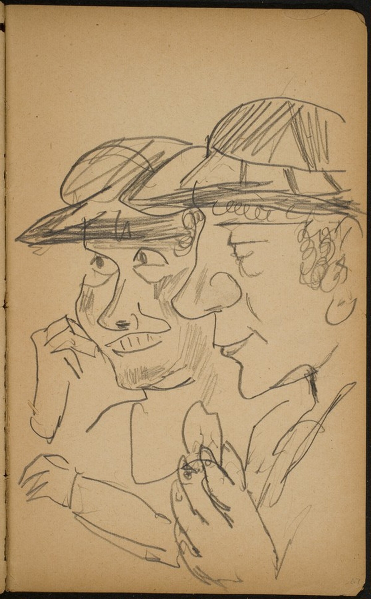 Zwei Frauen mit Hüten (Two Women with Hats) [p. 67] by Max Beckmann