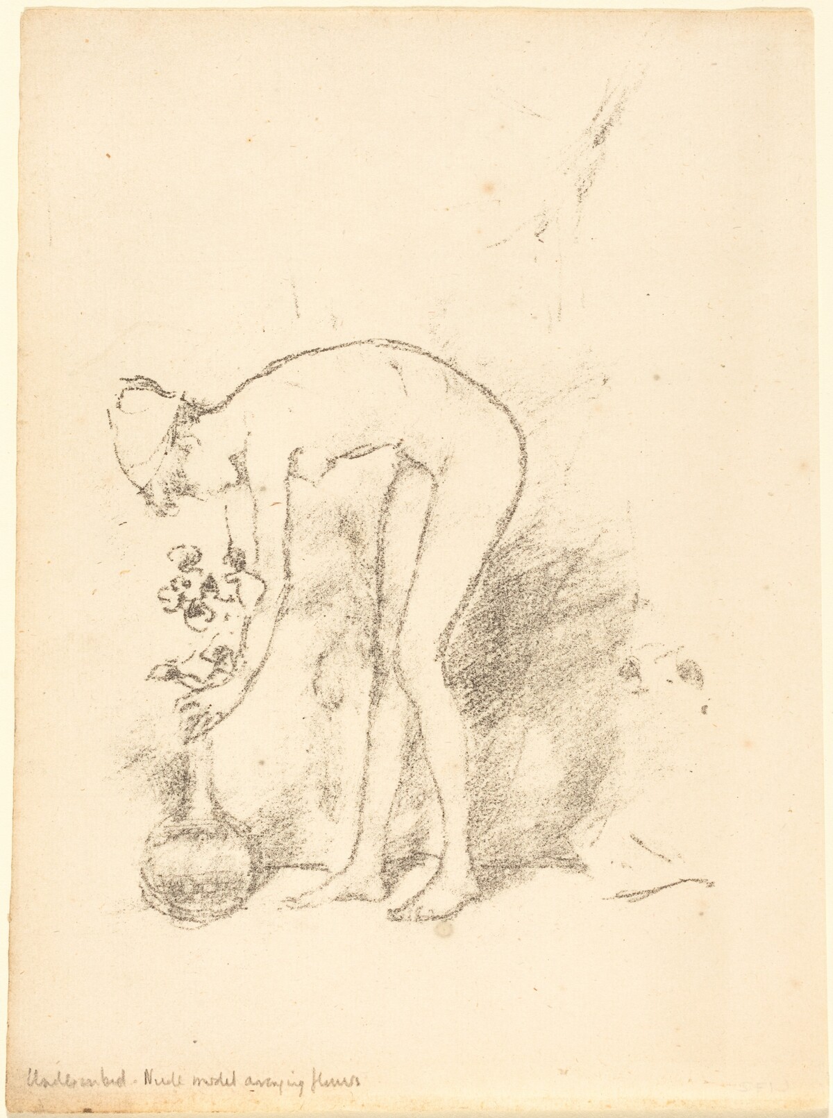A Nude Model Arranging Flowers by James McNeill Whistler