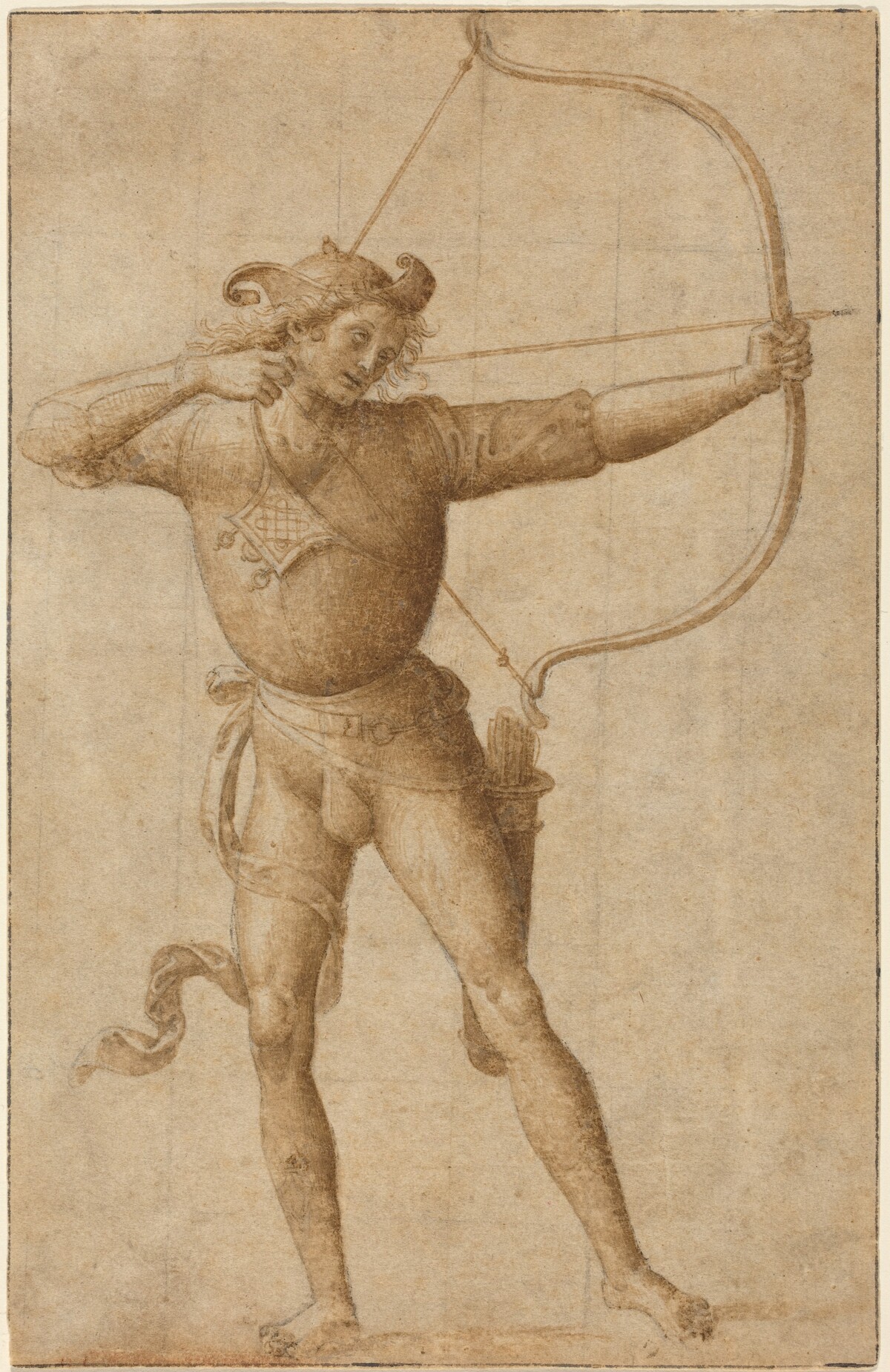 Archer Drawing a Bow by Follower of Pietro Perugino