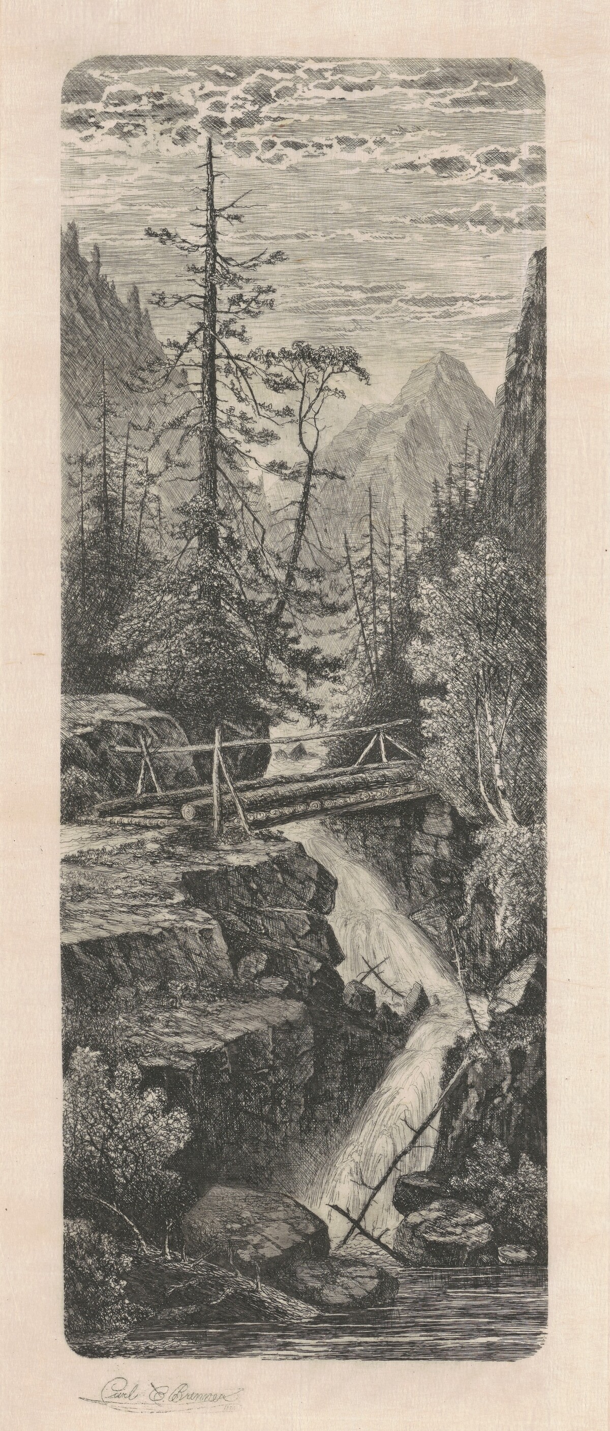 Waterfall, Rocky Mountains by Carl C. Brenner