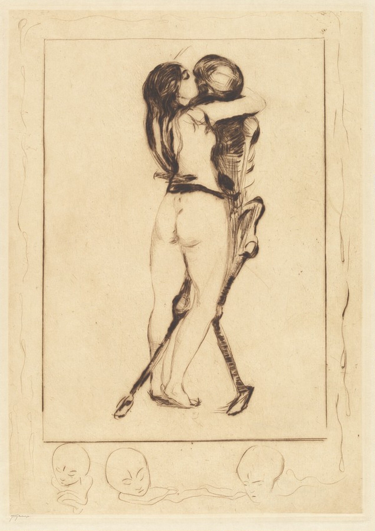 Death and the Woman (Døden og kvinnen) by Edvard Munch