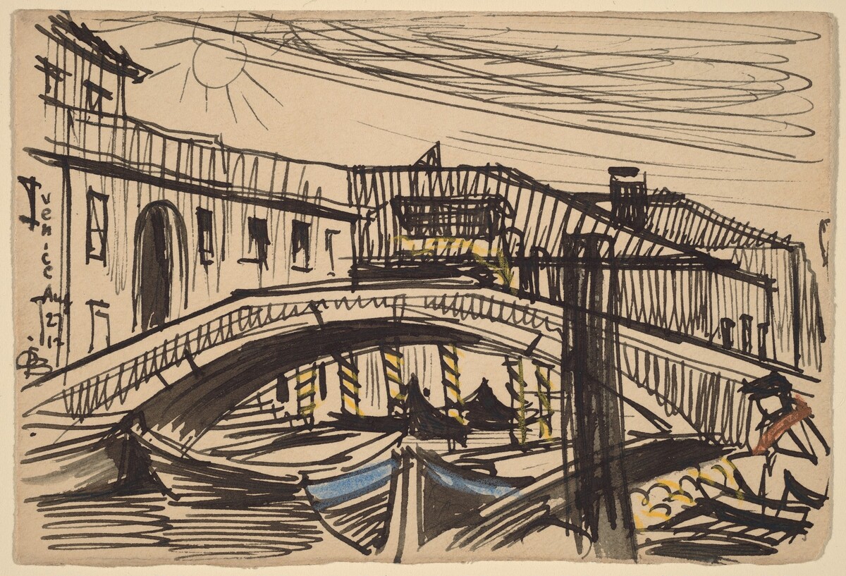 Venice, Boats by Oscar F. Bluemner