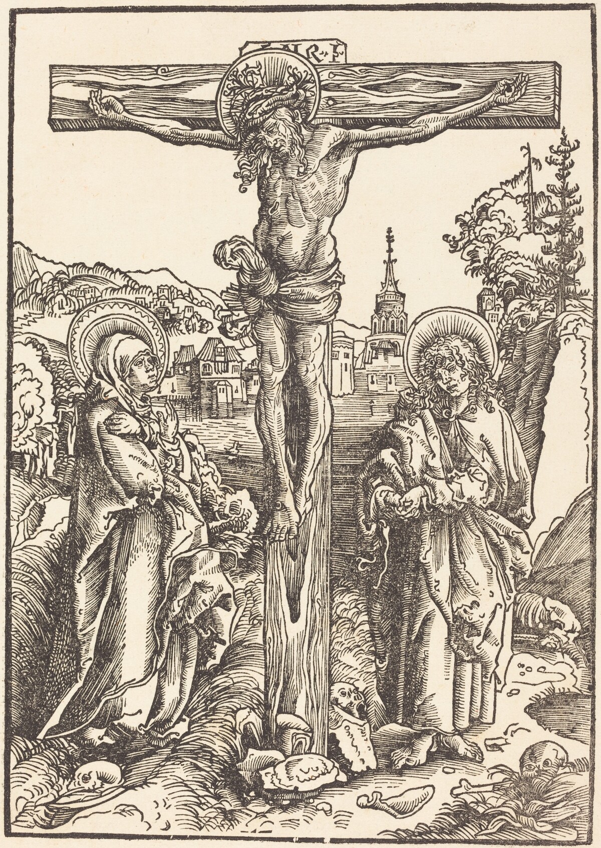 Christ on the Cross Between the Virgin and Saint John by Lucas Cranach the Elder