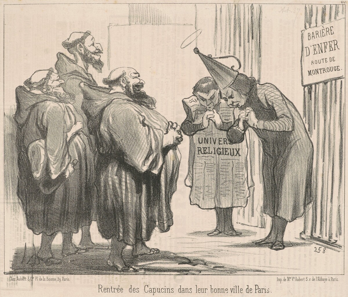 Rentrée des Capucins dans ... Paris by Honoré Daumier