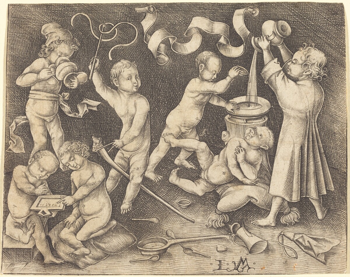 Seven Children at Play by Israhel van Meckenem