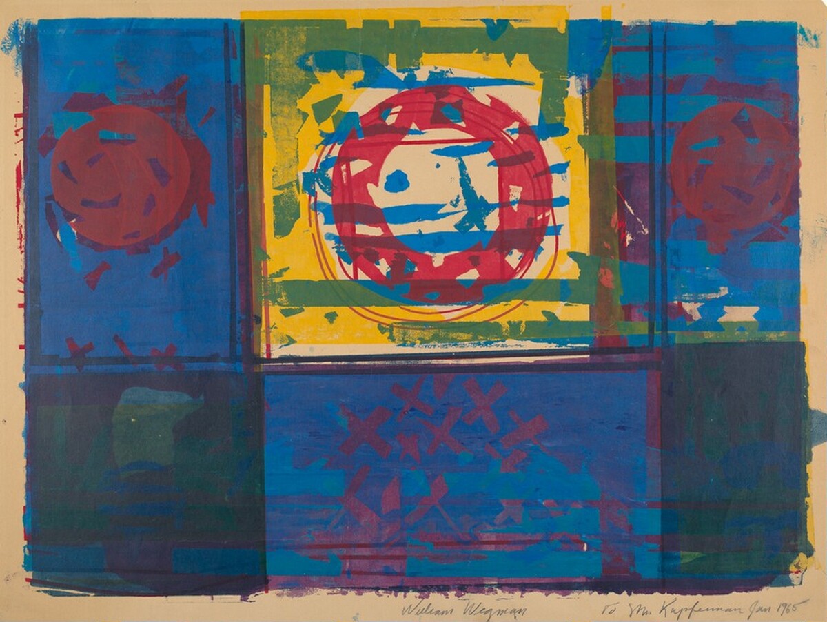 Untitled (Abstraction with Red Circles) by William Wegman