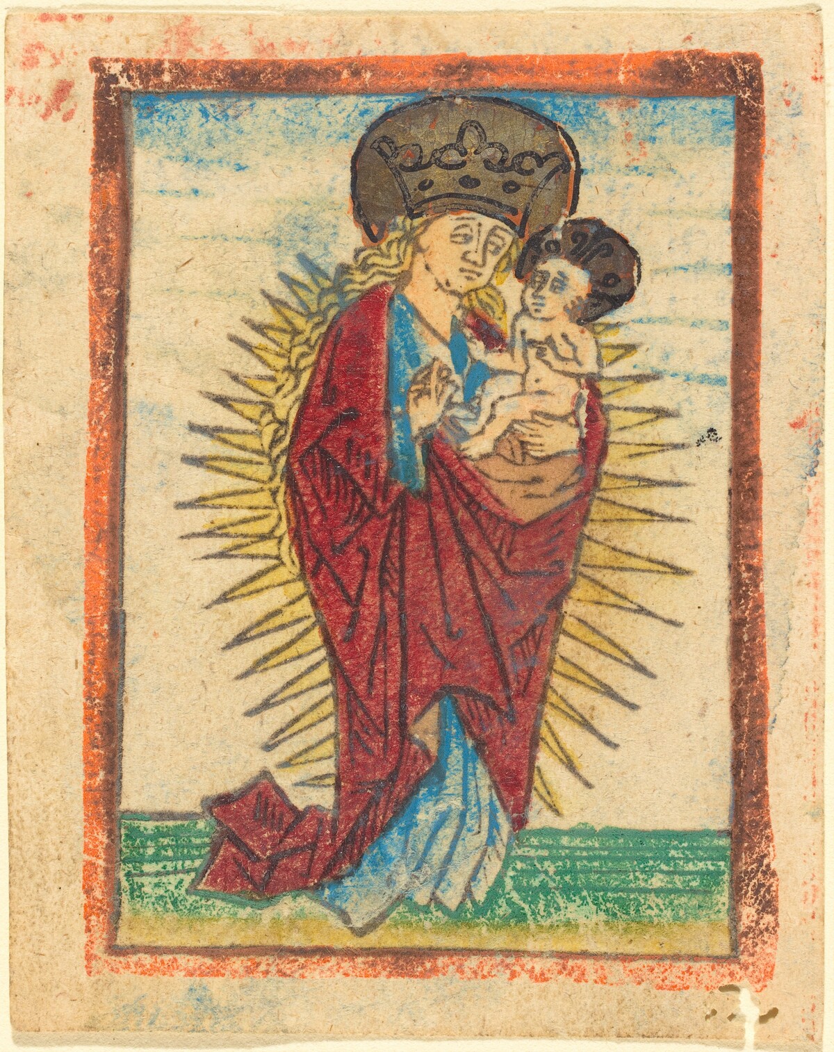 Madonna and Child in a Glory by German 15th Century