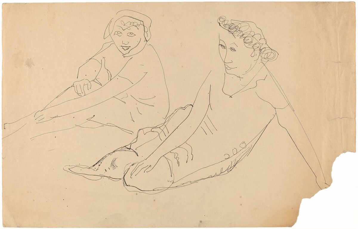 Two Seated Women Wearing Bathing Suits by Mark Rothko