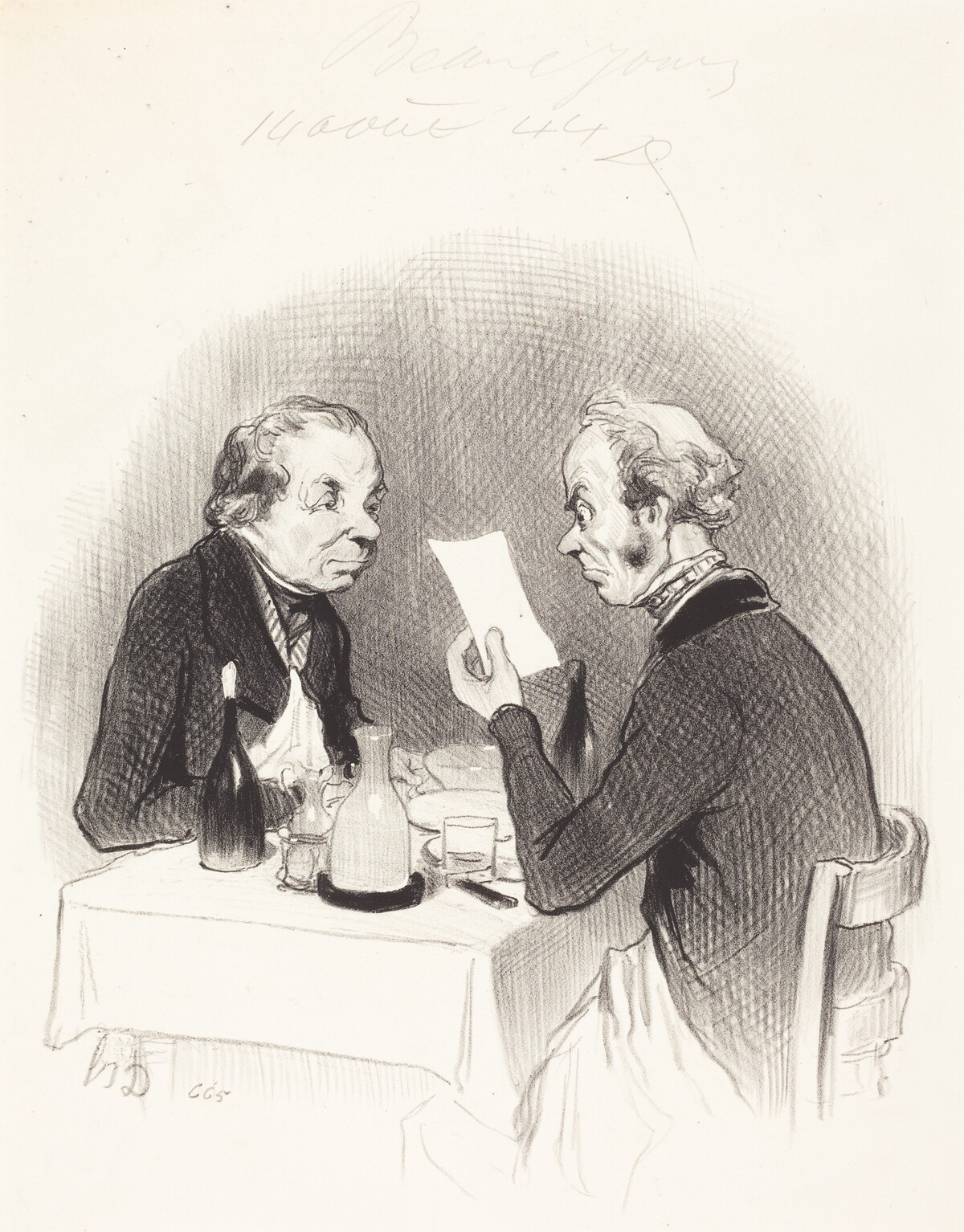 Un Diner maigre by Honoré Daumier
