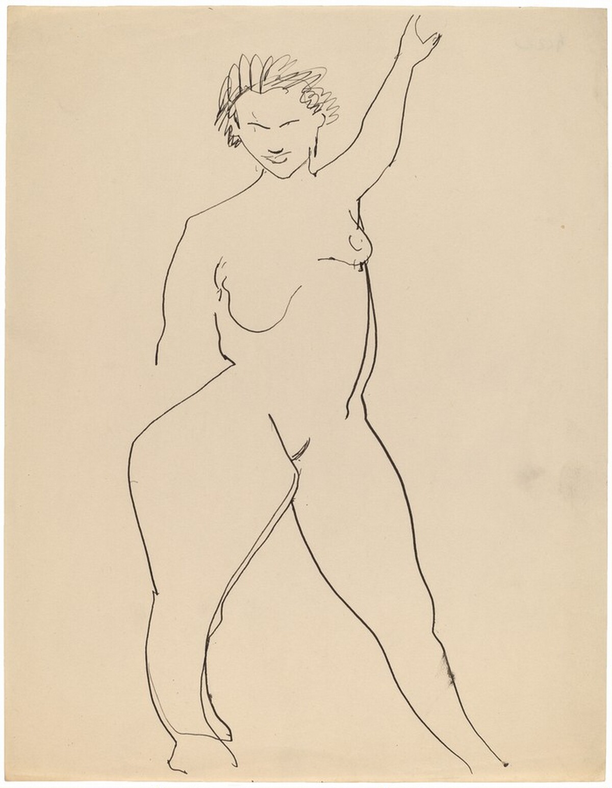 Frontal Nude, Left Arm Raised above Head by Mark Rothko