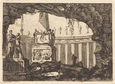 Architectural Fantasy with an Obelisk and Arcade