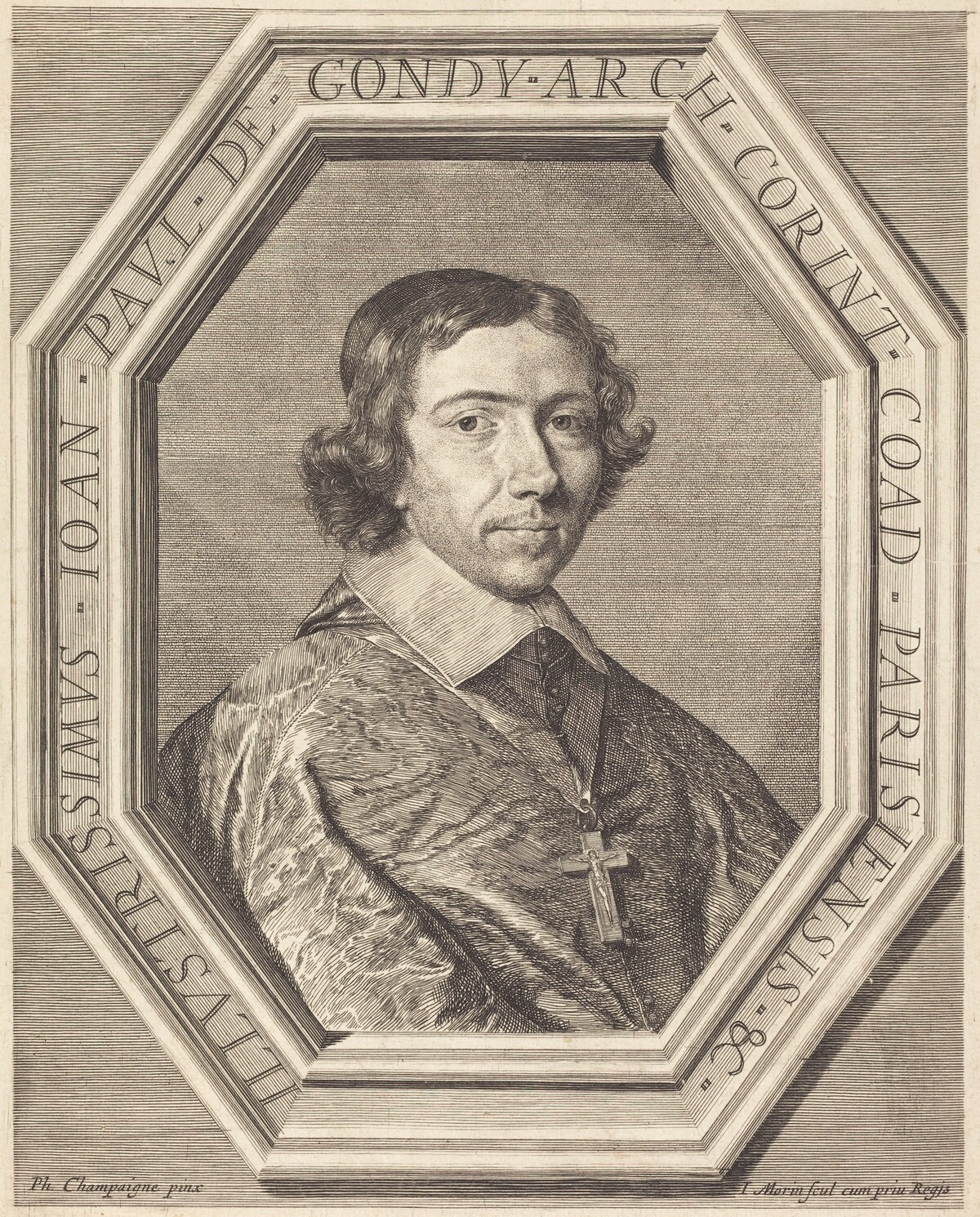 Jean Francois Paul de Gondy by Jean Morin after Philippe de Champaigne