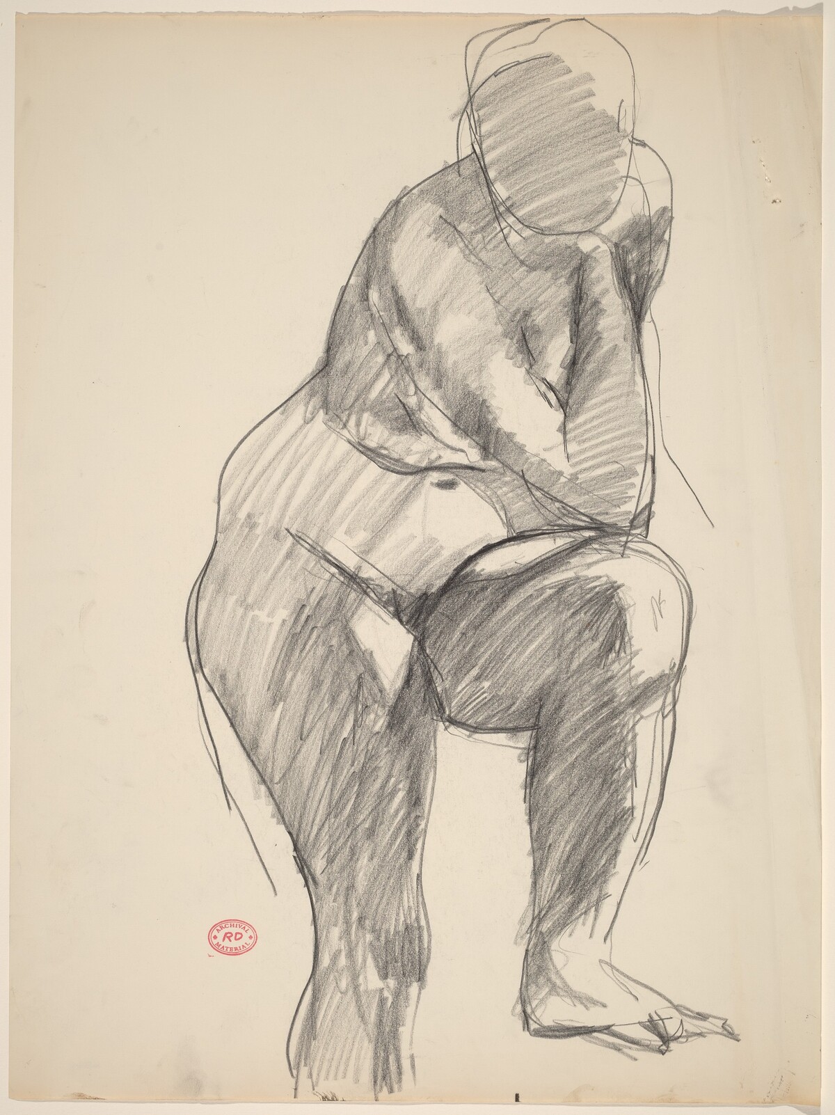 Untitled [standing nude with her left foot on a support] by Richard Diebenkorn