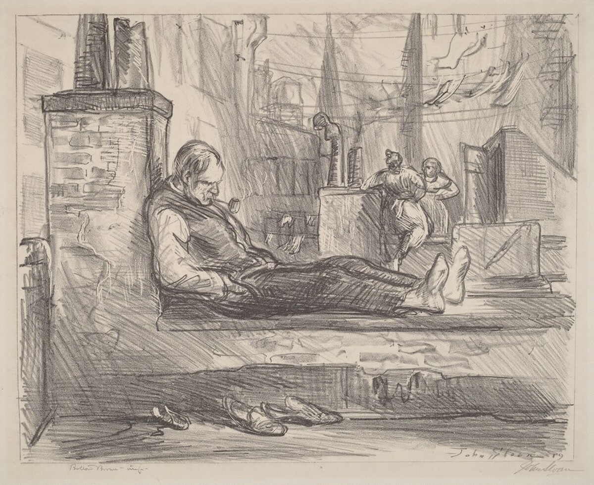 Saturday Afternoon on the Roof by John Sloan