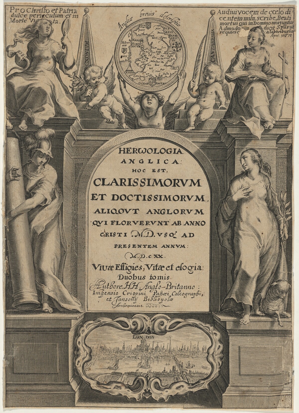 Title page to Holland's "Herwologia" by Crispijn de Passe I
