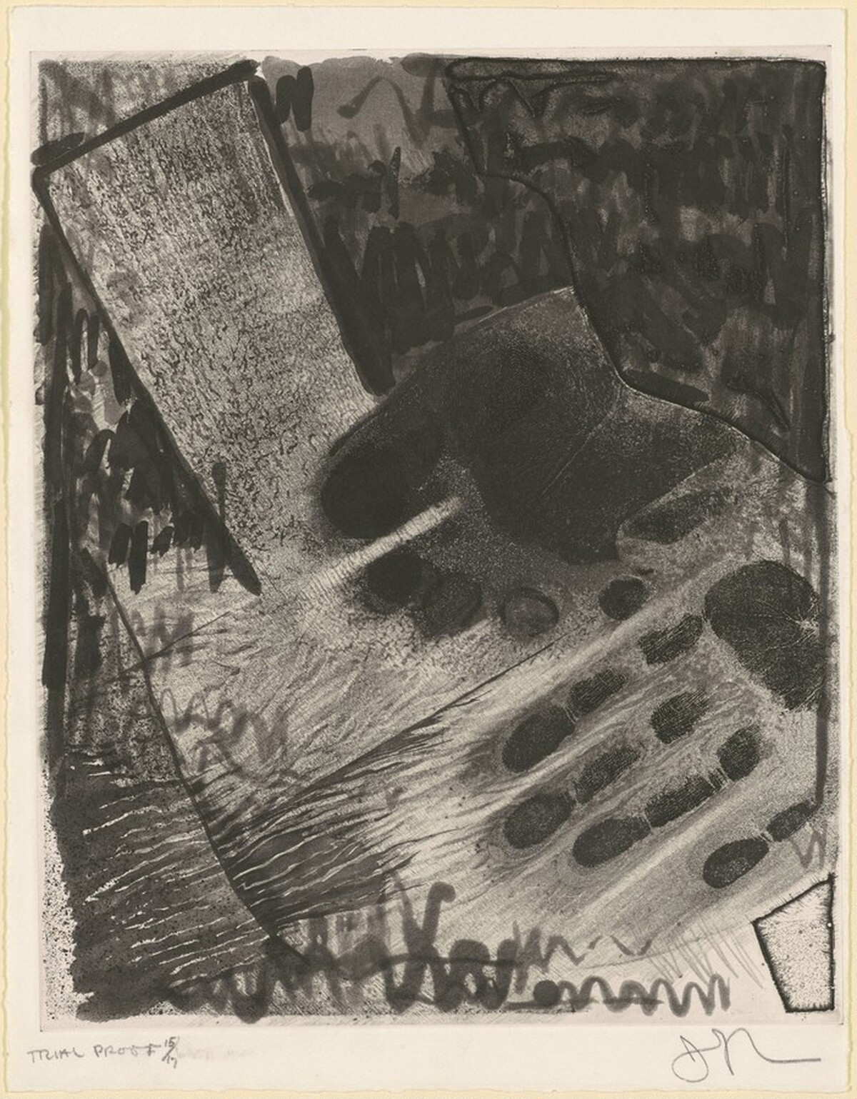 HandFootSockFloor [trial proof 15] by Jasper Johns