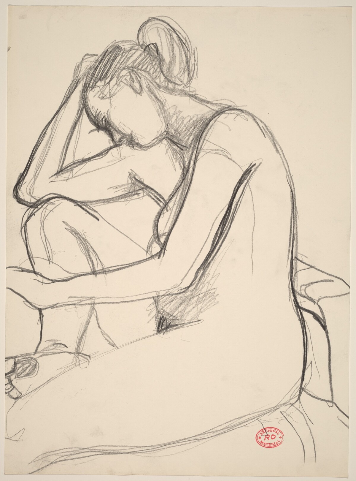 Untitled [female nude with bowed head] by Richard Diebenkorn